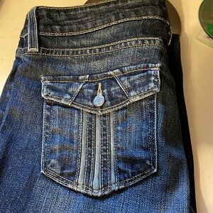 PAIGE Blue Flare Wide Leg Jeans